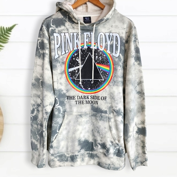 Pink Floyd | Dark Side Of The Moon Tie Dye Hoodie Sweatshirt Mens Large L - Picture 1 of 6